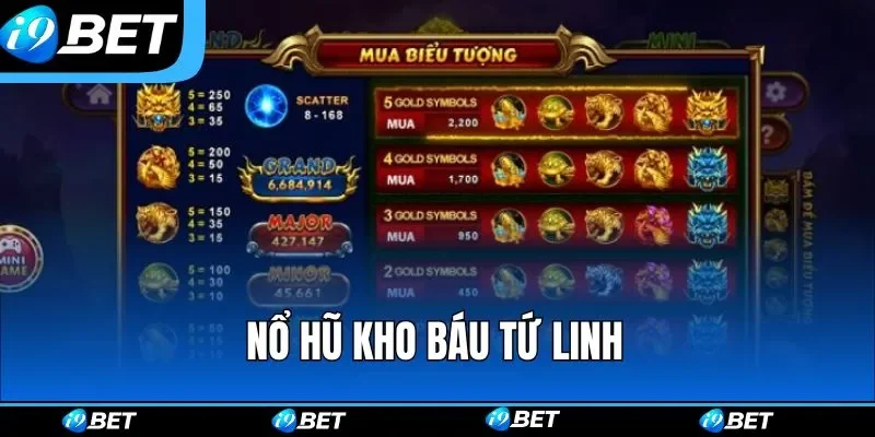 Kho báu tứ linh là trò nổ hũ độc đáo